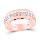 Exquisite Rose Gold Men's Diamond Wedding Band - Radiant 3/4 Carat Total Weight - Top View