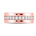 Exquisite Rose Gold Men's Diamond Wedding Band - Radiant 3/4 Carat Total Weight - Front View