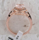 Exquisite Rose Gold Oval Morganite Diamond Fashion Ring - Splendid Jewellery