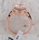 Exquisite Rose Gold Oval Morganite Diamond Fashion Ring - Second Side View