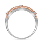 Exquisite Rose - Tone Rope Twist Diamond Band in 10kt White Gold - Splendid Jewellery