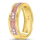 Exquisite Two-Tone Gold Diamond Wedding Band Ring - A Timeless Marvel - Second Side View