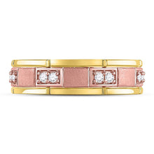 Load image into Gallery viewer, Exquisite Two - Tone Gold Diamond Wedding Band Ring - A Timeless Marvel - Splendid Jewellery
