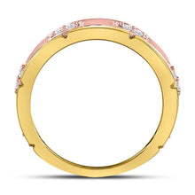 Load image into Gallery viewer, Exquisite Two-Tone Gold Diamond Wedding Band Ring - A Timeless Marvel - Side View