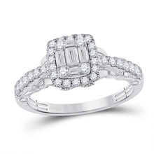Load image into Gallery viewer, Exquisite White Gold Baguette Diamond Square Ring - 3/4 Cttw - Splendid Jewellery