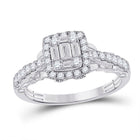 Exquisite White Gold Baguette Diamond Square Ring - 3/4 Cttw - Splendid Jewellery