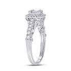 Exquisite White Gold Baguette Diamond Square Ring - 3/4 Cttw - Second Side View