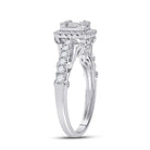 Exquisite White Gold Baguette Diamond Square Ring - 3/4 Cttw - Splendid Jewellery