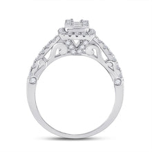 Load image into Gallery viewer, Exquisite White Gold Baguette Diamond Square Ring - 3/4 Cttw - Side View