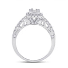 Exquisite White Gold Baguette Diamond Square Ring - 3/4 Cttw - Side View