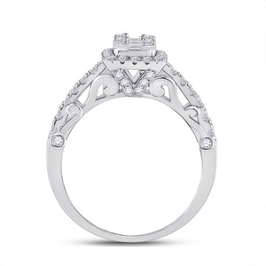 Exquisite White Gold Baguette Diamond Square Ring - 3/4 Cttw - Splendid Jewellery