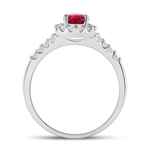 Load image into Gallery viewer, Fiery Passion Ruby Diamond Frame Ring Side View 2 from Splendid Jewellery