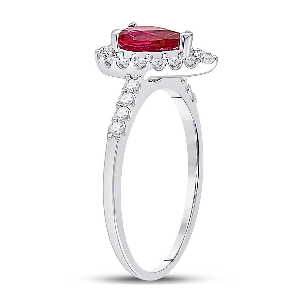 Fiery Passion Ruby Diamond Frame Ring - Splendid Jewellery
