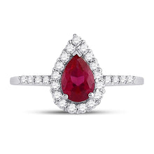 Load image into Gallery viewer, Fiery Passion Ruby Diamond Frame Ring Front View from Splendid Jewellery