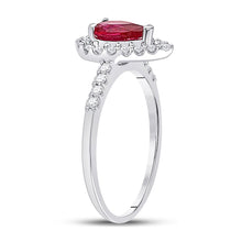 Load image into Gallery viewer, Fiery Passion Ruby Diamond Frame Ring Side View from Splendid Jewellery