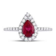 Load image into Gallery viewer, Fiery Passion Ruby Diamond Frame Ring - Splendid Jewellery