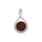 Fiery Romance: 10kt Rose Gold Red Diamond Cluster Pendant - Splendid Jewellery