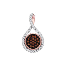 Load image into Gallery viewer, Fiery Romance: 10kt Rose Gold Red Diamond Cluster Pendant - Splendid Jewellery
