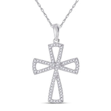 Load image into Gallery viewer, Flared Brilliance Diamond Cross Pendant  Top View from Splendid Jewellery
