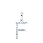 Fleeting Elegance: 10kt White Gold Diamond F Initial Pendant - Splendid Jewellery