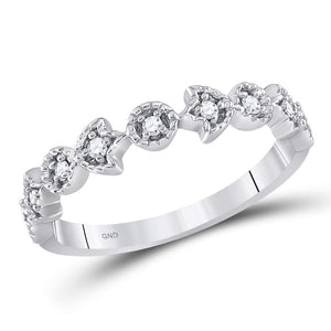 Floral Brilliance Diamond Stackable Band - Splendid Jewellery