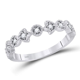Floral Brilliance Diamond Stackable Band - Top View
