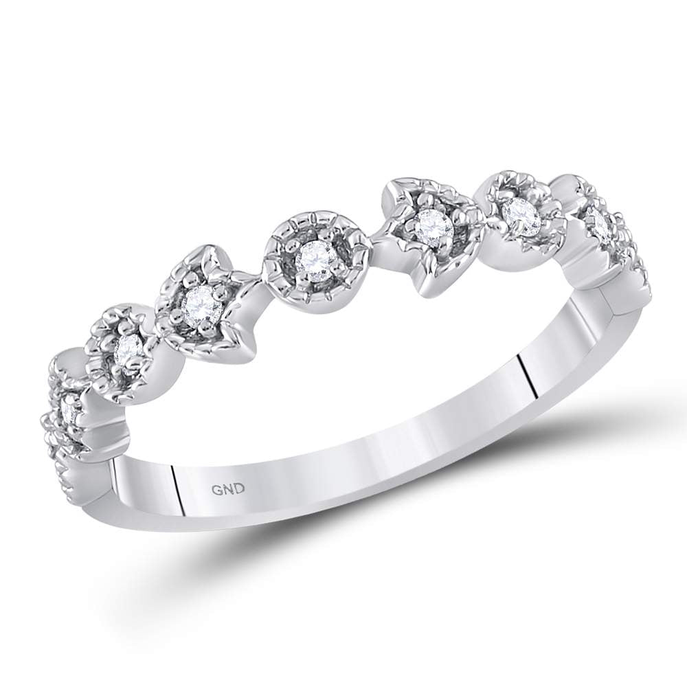 Floral Brilliance Diamond Stackable Band - Splendid Jewellery