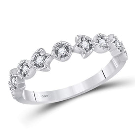 Floral Brilliance Diamond Stackable Band - Splendid Jewellery