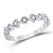 Load image into Gallery viewer, Floral Brilliance Diamond Stackable Band - Splendid Jewellery