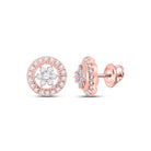 Floral Radiance: 14kt Rose Gold Diamond Cluster Earrings - Splendid Jewellery