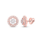 Floral Radiance: 14kt Rose Gold Diamond Cluster Earrings - Splendid Jewellery