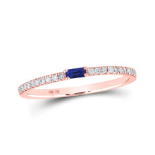 Load image into Gallery viewer, Captivating Blue Sapphire Baguette Diamond Band Ring - Alternate view 1 from Splendid Jewellery