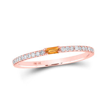 Load image into Gallery viewer, Radiant Sunshine Citrine and Diamond Baguette Band in 10kt Rose Gold - Alternate view 1 from Splendid Jewellery