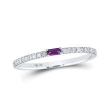 Load image into Gallery viewer, Captivating Color-Changing Gemstone Band in 10kt White Gold Top view from the 10Kt White Gold Womens Baguette Alexandrite Diamond Band Ring 1 5 Cttwpin214582 collection by Splendid Jewellery