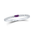 Captivating Color-Changing Gemstone Band in 10kt White Gold Top view from the 10Kt White Gold Womens Baguette Alexandrite Diamond Band Ring 1 5 Cttwpin214582 collection by Splendid Jewellery