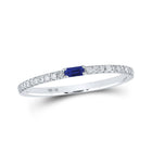 Ocean Mist - 10kt White Gold Baguette Blue Sapphire and Diamond Band Ring - Alternate view 1 from Splendid Jewellery