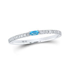 Baguette Blue Topaz Diamond Band Ring | 10kt White Gold Women's Gemstone Band | Splendid Jewellery - Alternate view 1 from Splendid Jewellery