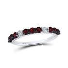 Radiant Romance | 10kt White Gold Womens Gemstone and Diamond Band Ring 7/8 Cttw Top view from the 10Kt White Gold Womens Round Lab Created Garnet Diamond Band Ring 7 8 Cttwpin210243 collection by Splendid Jewellery