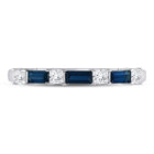 Radiant Blue Sapphire and Diamond Anniversary Band - Side View