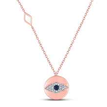 Load image into Gallery viewer, Enchanting Princess Blue Sapphire Evil Eye Necklace - Alternate view 1 from Splendid Jewellery