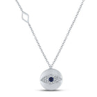 Enchanting Blue Sapphire Evil Eye Necklace Top view from the 10Kt White Gold Womens Princess Blue Sapphire Evil Eye Necklace 1 5 Cttwpin212919 collection by Splendid Jewellery