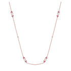 Radiant Ruby and Diamond Rose Gold Necklace - Top View