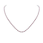 Radiant Ruby Diamond Tennis Necklace in 14kt Rose Gold - A Captivating Masterpiece - Top View