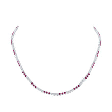 Load image into Gallery viewer, Radiant Ruby Diamond Tennis Necklace - Top View