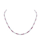 Radiant Ruby Diamond Tennis Necklace - Top View
