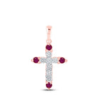 Radiant Ruby and Diamond Cross Pendant - Alternate view 1 from Splendid Jewellery