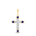 Enchanting Sapphire and Diamond Cross Pendant product  Top View from Splendid Jewellery