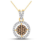 10kt Yellow Gold Brown Diamond Cluster Pendant - Mesmerizing Elegance by Splendid Jewellery product  Top View from Splendid Jewellery