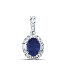 Enchanting Blue Sapphire Diamond Pendant - A Captivating Masterpiece of Elegance and Romance - Top View