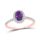 Rose Gold Amethyst Solitaire Ring: A Mesmerizing Gemstone Delight - Alternate view 1 from Splendid Jewellery